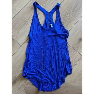 Splendid Racerback Tank Top Royal Blue Zipper Detail Women's Large